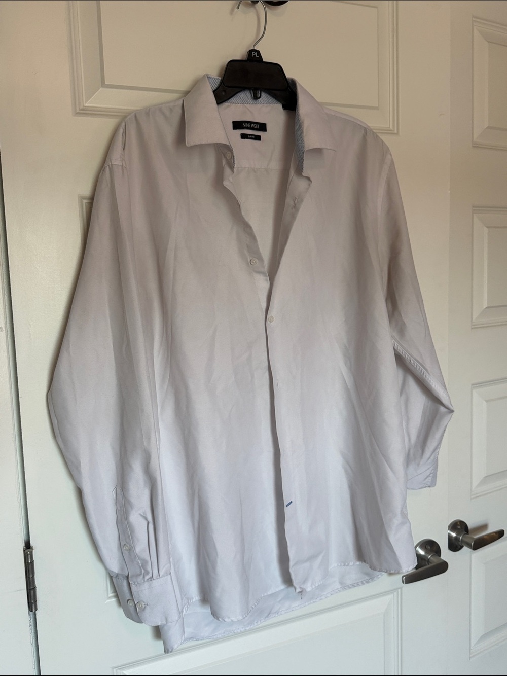 Nine West Men’s White Lightweight Button-Up Shirt Jacket